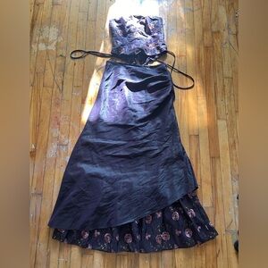 Ann yan y2k lace up embroidered corset and maxi fairy whimsygoth grunge set